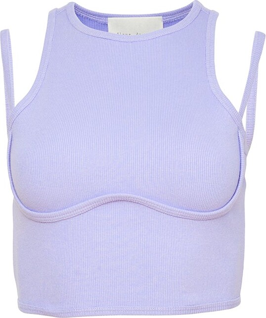 Fleur Du Mal Strappy Ribbed Tank