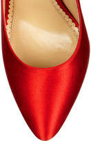 Thumbnail for your product : Charlotte Olympia Paloma fan-pleat satin pumps