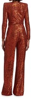 Thumbnail for your product : Naeem Khan Long-Sleeve Sequin Jumpsuit