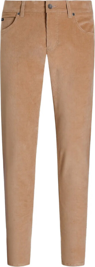 Dolce & Gabbana Corduroy Logo-Plaque Trousers