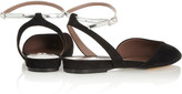 Thumbnail for your product : Tabitha Simmons Vera metallic leather and suede point-toe flats