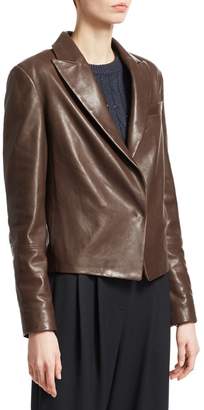 Brunello Cucinelli Cropped Leather Jacket