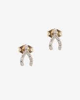 Thumbnail for your product : Adina Reyter Pave Diamond Wishbone Earrings