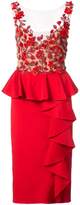Marchesa Notte embellished poppy dress