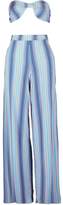 Thumbnail for your product : boohoo Petite Stripe Bandeau & Wide Leg Trouser Co-Ord