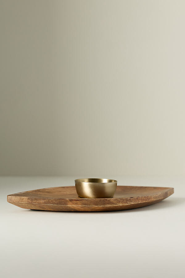 Anthropologie Tropical Hardwood Chip & Dip Platter