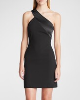 Thumbnail for your product : Halston Julissa One-Shoulder Crepe Mini Dress