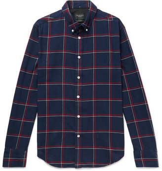 Rag & Bone Fit 2 Tomlin Slim-fit Button-down Collar Checked Cotton Oxford Shirt - Navy