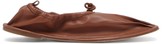 Thumbnail for your product : Hereu Puntera Gathered Square-toe Leather Flats - Brown