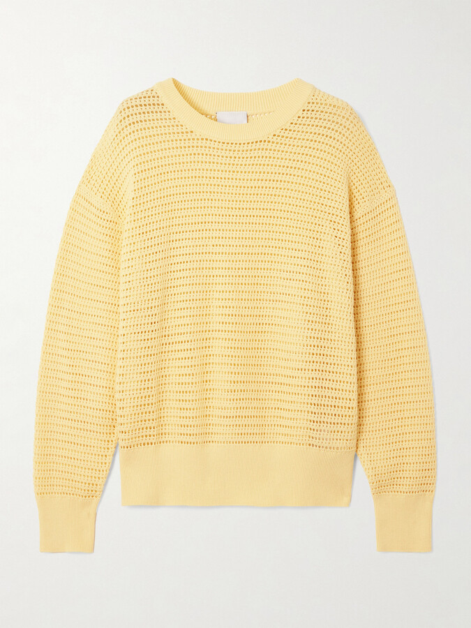 Varley Kershaw Open-knit Cotton Sweater - Yellow