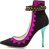 Thumbnail for your product : Webster Sophia Roka 2 Suede Heels in Black Multi