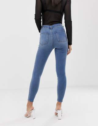 ASOS Design DESIGN 'Sculpt me' high waisted premium jeans in light vintage wash blue