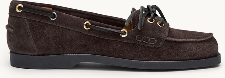 Atp Atelier Nesso Suede Boat Shoes Walnut Suede It38