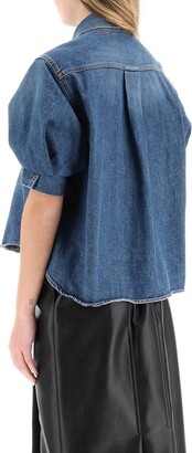Sacai short sleeve denim shirt - ShopStyle Tops