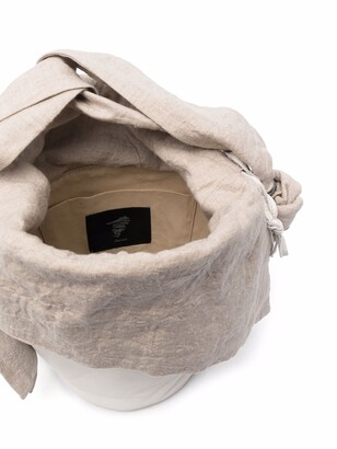 Discord Yohji Yamamoto Linen-Lined Leather Bucket Bag