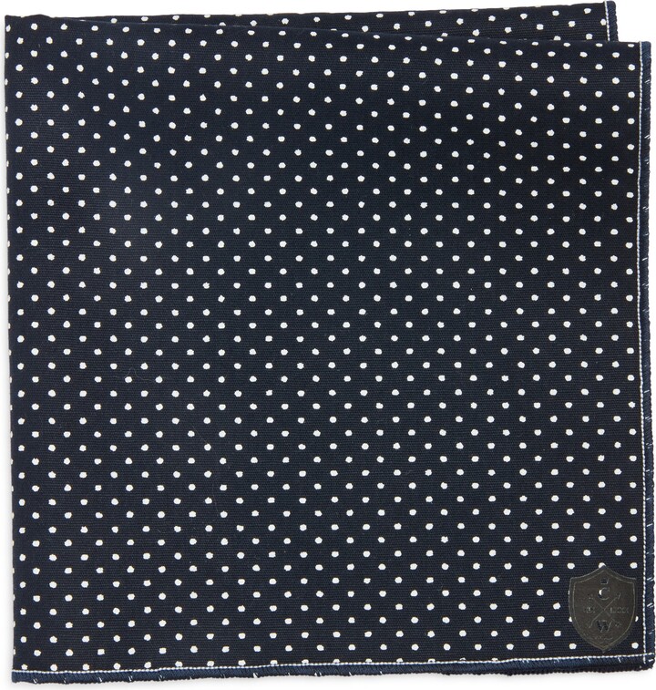 CLIFTON WILSON Polka Dot Cotton Pocket Square