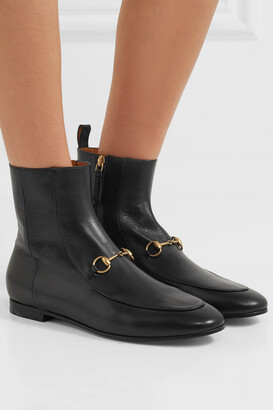 Gucci Jordaan Horsebit-detailed Leather Ankle Boots