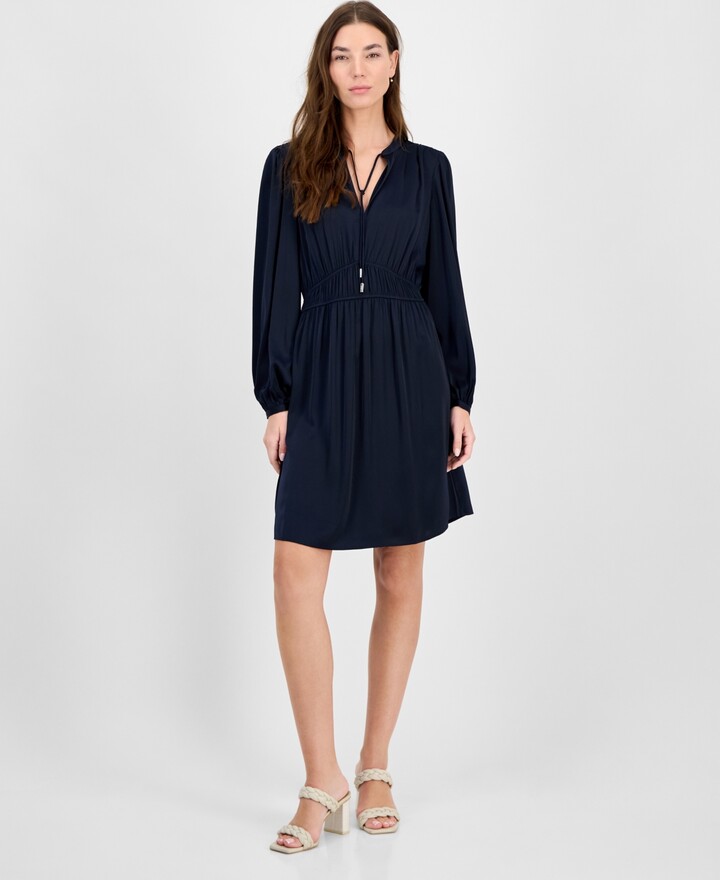 BOSS ORANGE Women's Ruched-Waist Satin Minidress