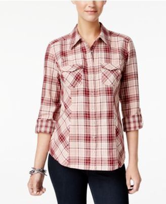 Style&Co. Style & Co Cotton Plaid Shirt, Created for Macy's