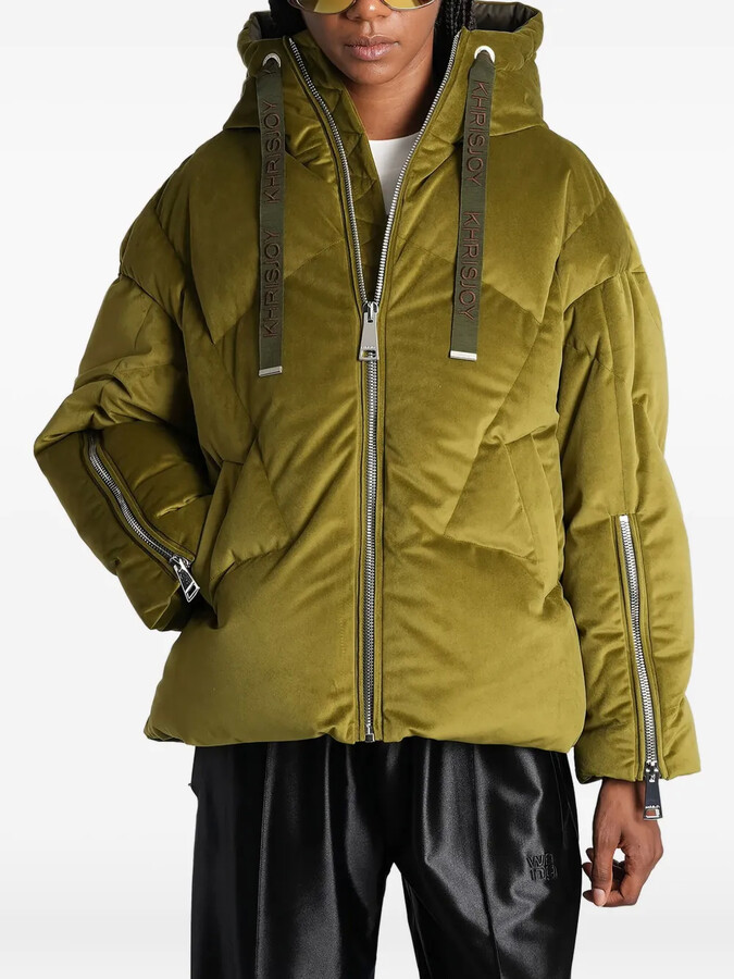 Velvet Puffer Jacket | ShopStyle