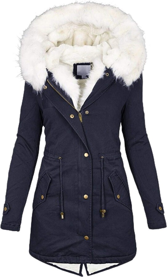 Hooded Padded Jacket Windbreaker Coats, Women S Winter Coats With Fleece Lining