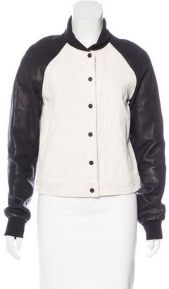 A.L.C. Leather-Accented Bomber Jacket