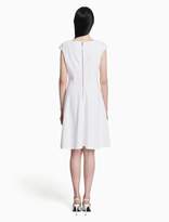 Thumbnail for your product : Calvin Klein square neck cap sleeve fit + flare dress