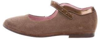 Jacadi Girls' Leather-Trimmed Suede Flats