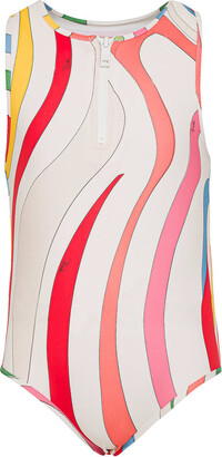 Emilio Pucci One Piece Swimsuit With Multicolour Marble Print