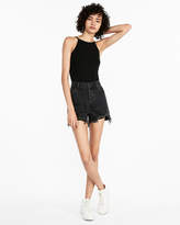 Thumbnail for your product : Express High Waisted Vintage Side Stripe Denim Shortie