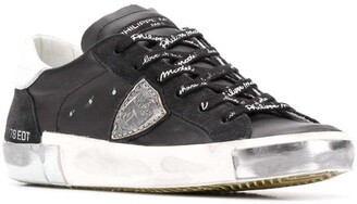 Philippe Model Prsx Low Sneakers In Black Leather