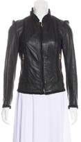 Thumbnail for your product : Dolce & Gabbana Leather Ruffle-Trimmed Jacket