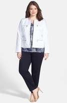 Thumbnail for your product : MICHAEL Michael Kors Framed Zip Front Stretch Cotton Jacket (Plus Size)