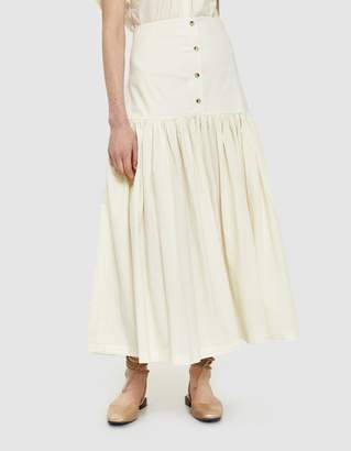 Black Crane Lantan Skirt in Cream