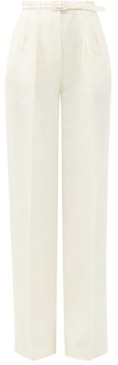 Gabriela Hearst Vargas High-rise Linen-twill Suit Trousers - Ivory