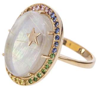 Andrea Fohrman Large Mother Of Pearl And Sapphire Galaxy Ring
