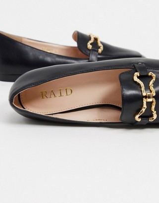 Raid Clareta loafers with gold trim in black
