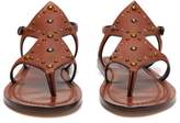 Thumbnail for your product : Saint Laurent Ella Studded Leather Sandals - Womens - Tan