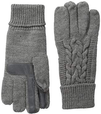 Isotoner Women’s Solid Triple Cable Knit smarTouch Gloves