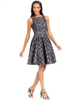 Thumbnail for your product : B Michael Contrast Lace Pleated Dress