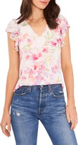 Thumbnail for your product : 1 STATE Flutter Sleeve Chiffon V-Neck Top