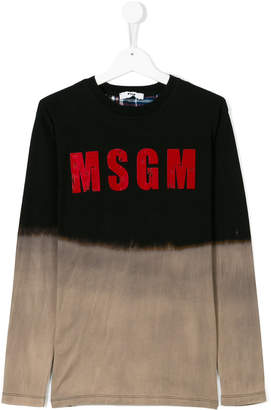 MSGM Kids Teen dyed effect T-shirt