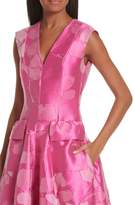 Thumbnail for your product : Talbot Runhof Floral V-Neck Evening Dress