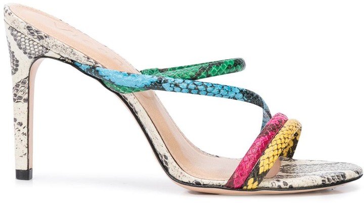 snakeskin mule sandals