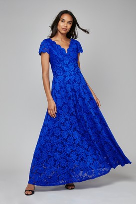Wallis **Jolie Moi Royal Blue Lace Maxi Dress