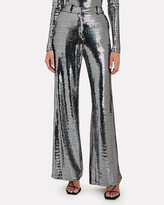 Thumbnail for your product : AKNVAS Elin Sequined Wide-Leg Pants