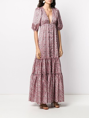 Wandering Floral-Print Tiered Dress