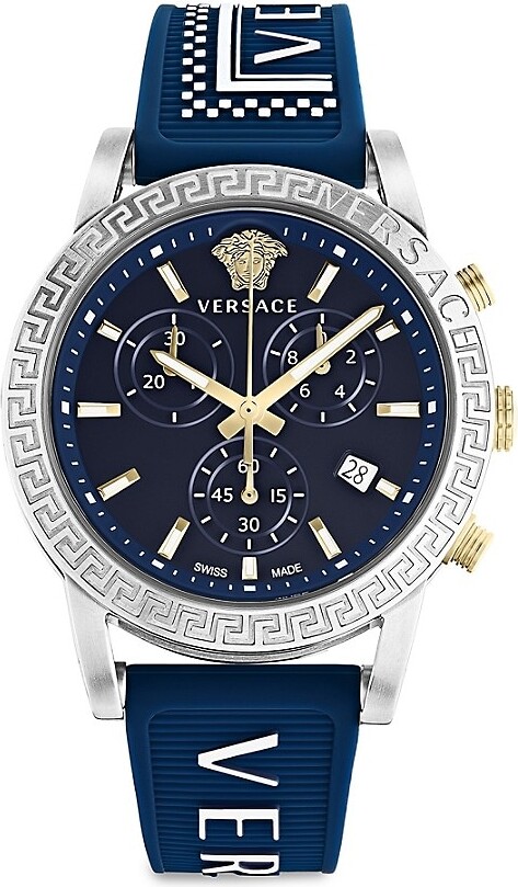 Sport Tech 40MM Stainless Steel & Silicone Chronograph Watch