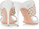 Thumbnail for your product : Alexander McQueen Laser-cut leather and suede mules