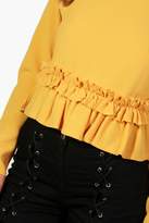 Thumbnail for your product : boohoo Petite Ruffle Detail Crepe Top